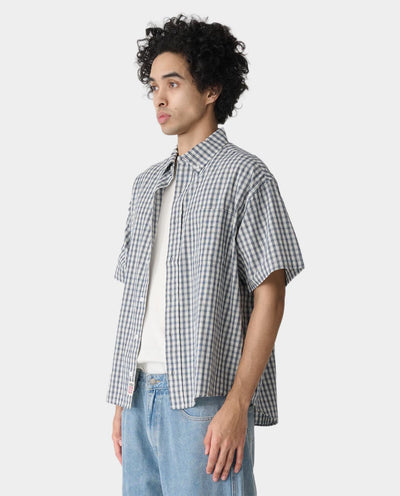 S/Double - Classic Gingham Shirt - Navy Shirts S/Double