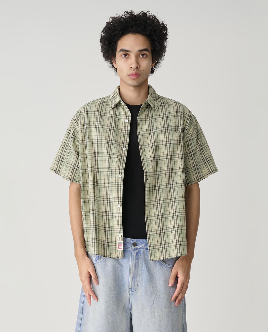 S/Double - Ground Plaid Shirt - Green Shirts S/Double