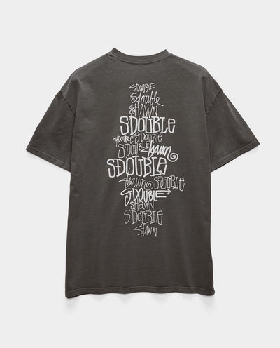 S/Double - Script Stack T-Shirt - Washed Black T-Shirts S/Double