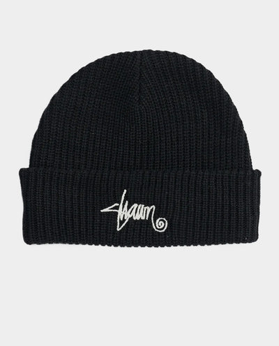 S/Double - Shawn Script Mid Beanie - Black Beanie S/Double