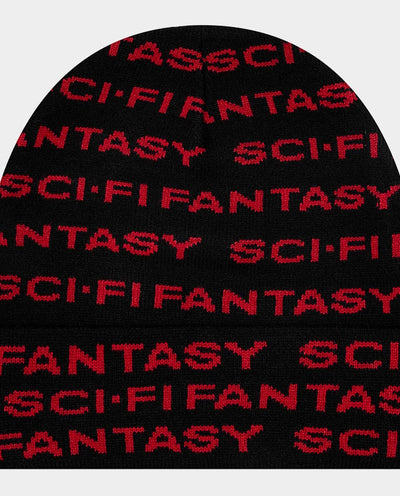 Si-Fi Fantasy - Repeat Logo Beanie - Black Beanie Sci-Fi Fantasy