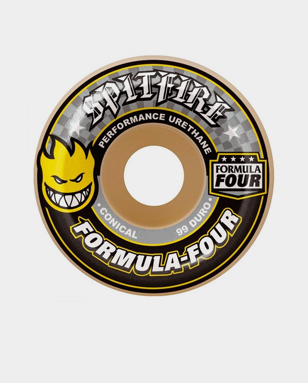 Spitfire - Formula 4 Conical Yellow Print 99d 52mm Wheel - Yellow Wheel Spitfire