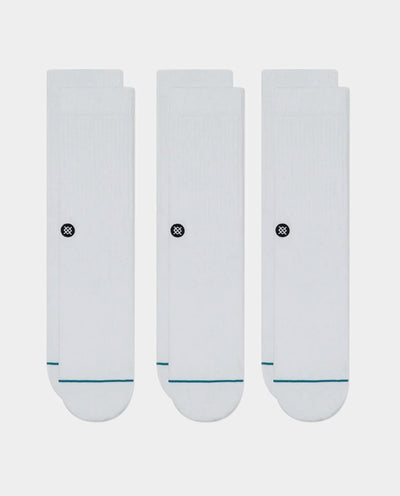 Stance - Icon 3pk Crew Sock - White Socks Stance   