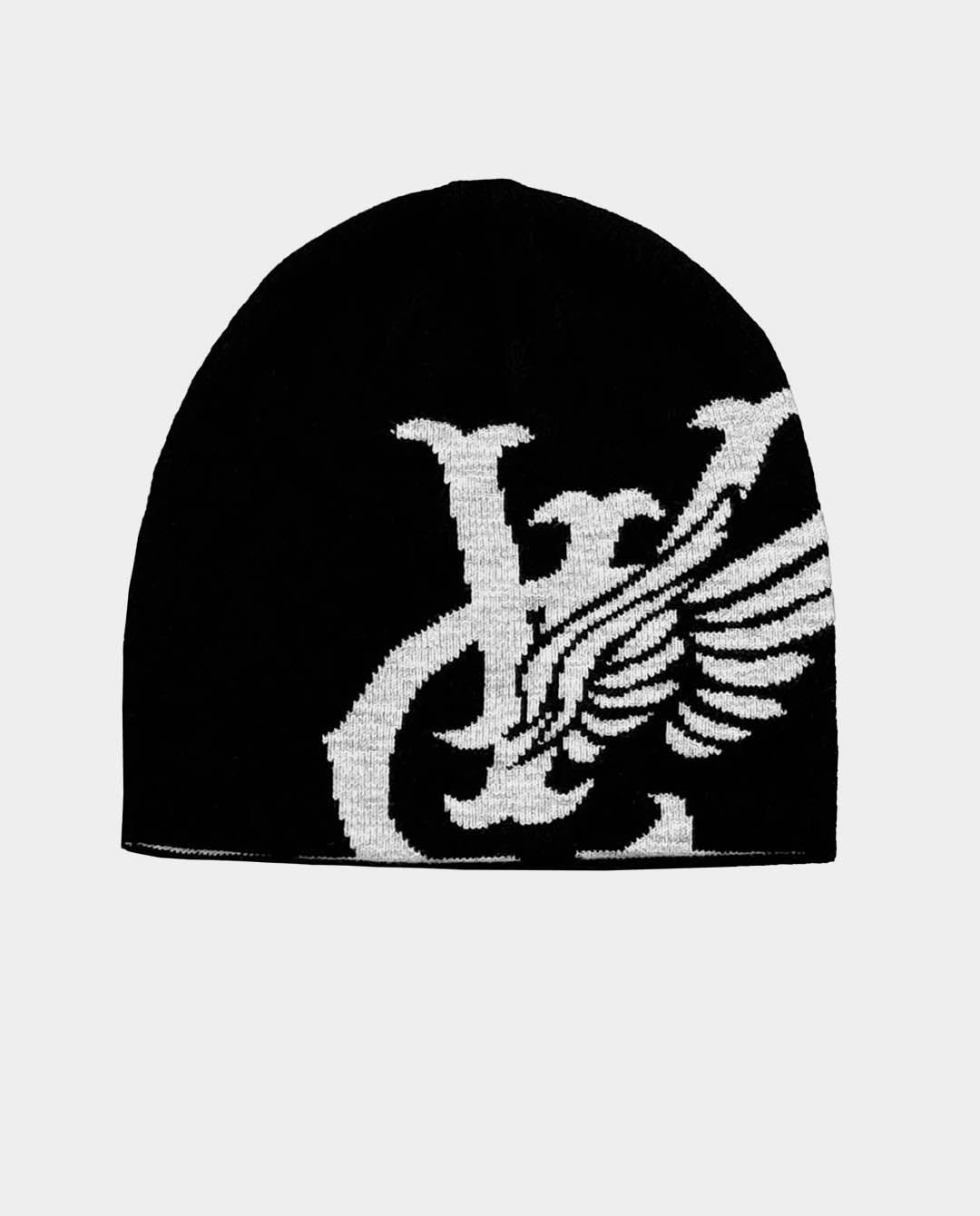 Vic - Wing Reversible Skull Beanie - Black/Ash Beanie Vic   