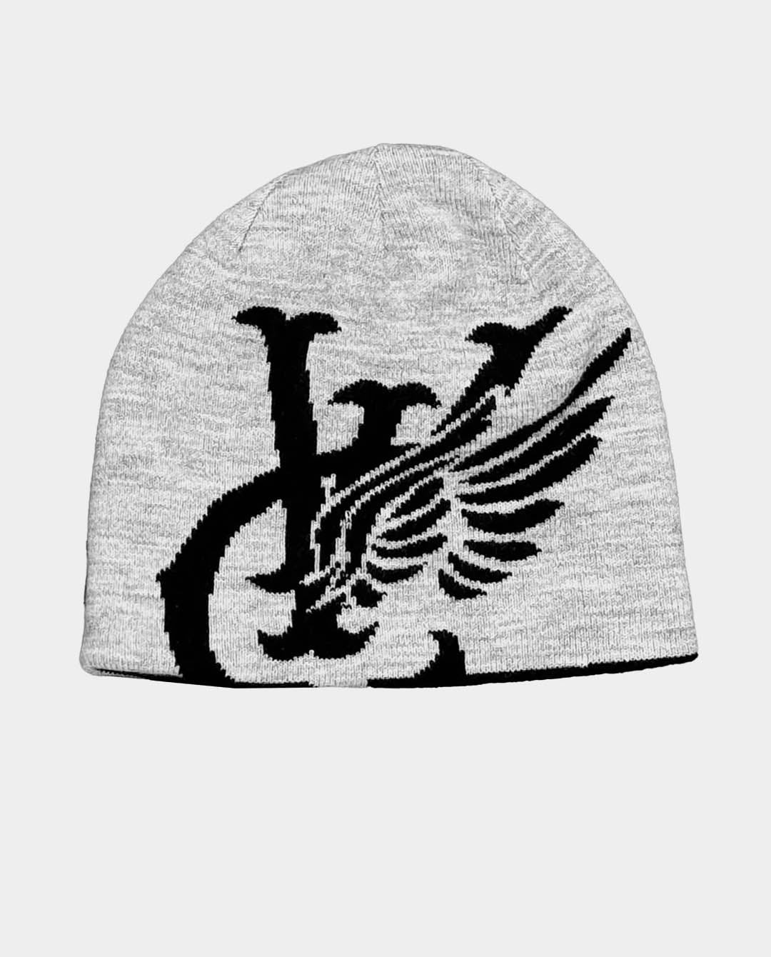 Vic - Wing Reversible Skull Beanie - Black/Ash Beanie Vic   