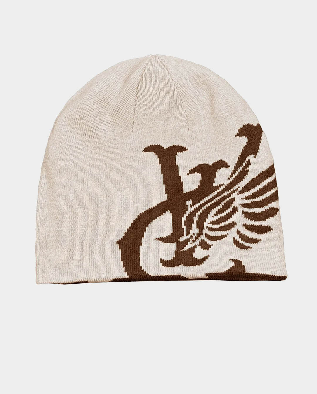 Vic - Wing Reversible Skull Beanie - Brown/Cream Beanie Vic   