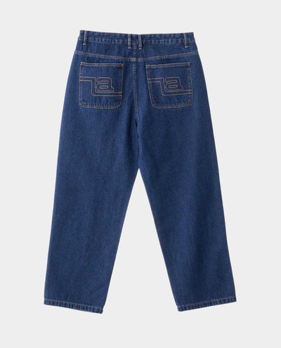 XLarge - Embroidered Pocket Bull Denim Pant - Raw Indigo Pants Xlarge   