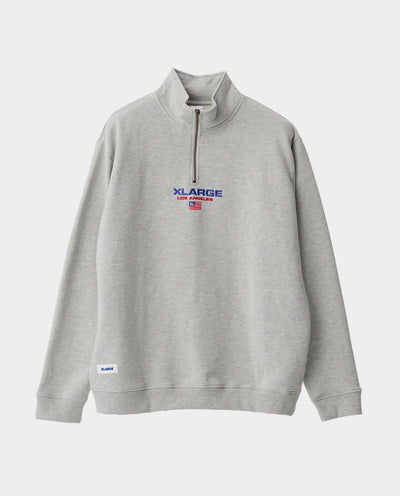 XLarge - Quarter Zip Crew - Ash Heather Crewneck Xlarge   