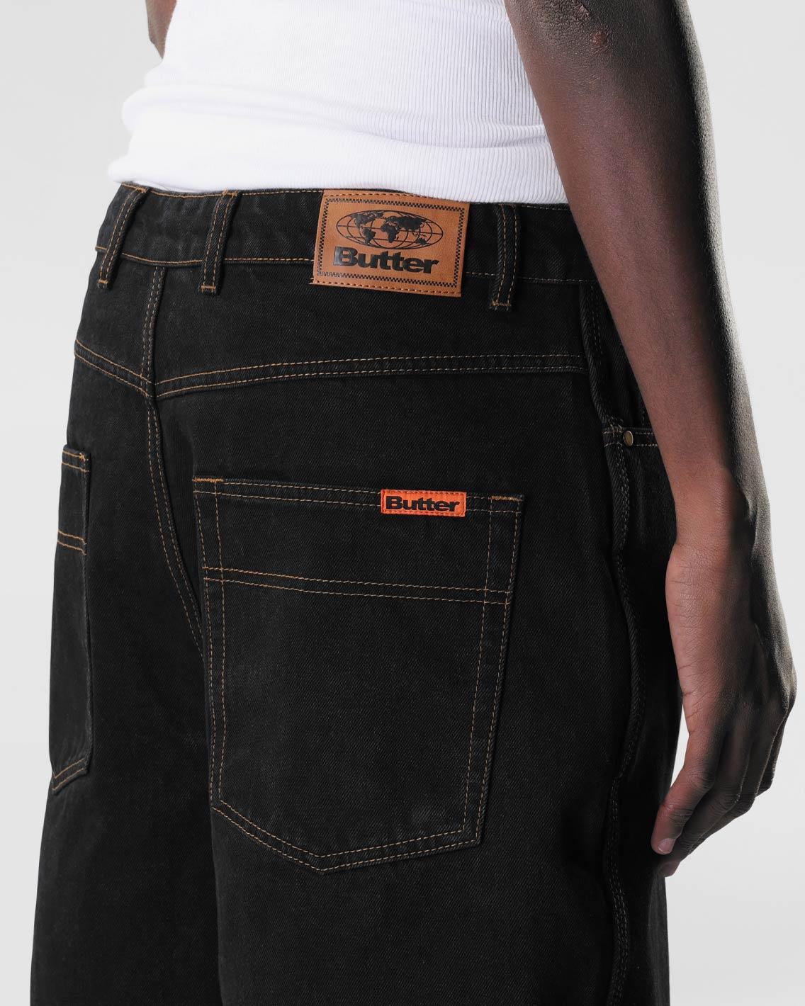 Butter Goods - Baggy Denim Shorts - Washed Black Shorts Butter Goods   