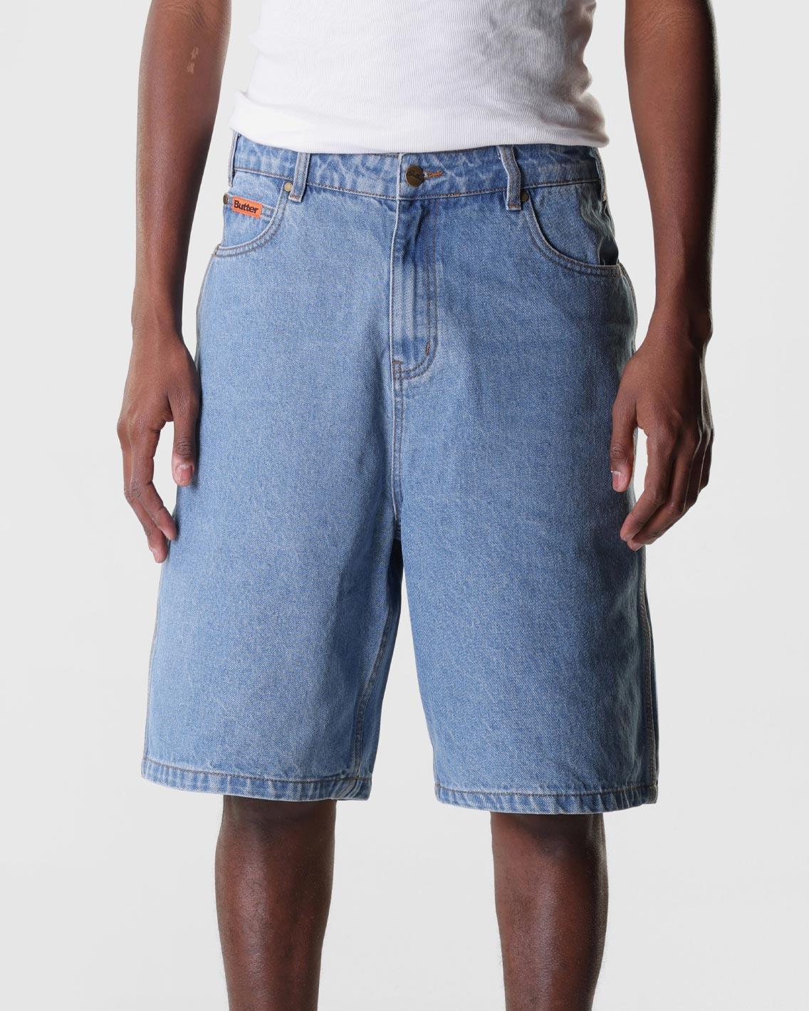 Butter Goods - Baggy Denim Shorts - Washed Indigo Shorts Butter Goods   