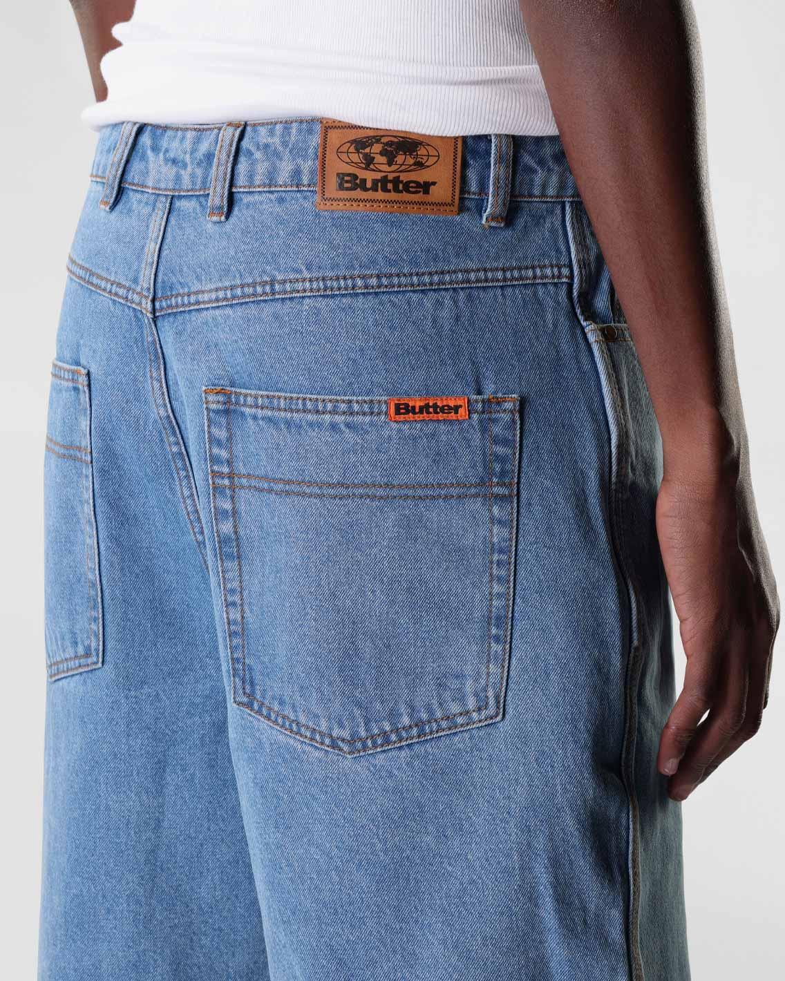 Butter Goods - Baggy Denim Shorts - Washed Indigo Shorts Butter Goods   