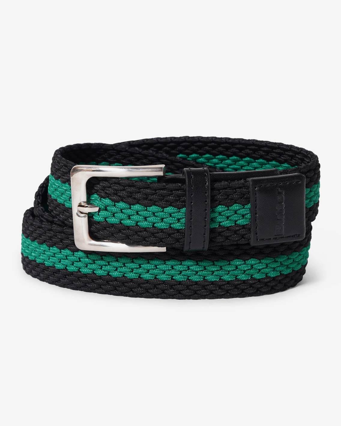 Butter Goods - Braided Belt - Black / Green Belts Butter Goods   