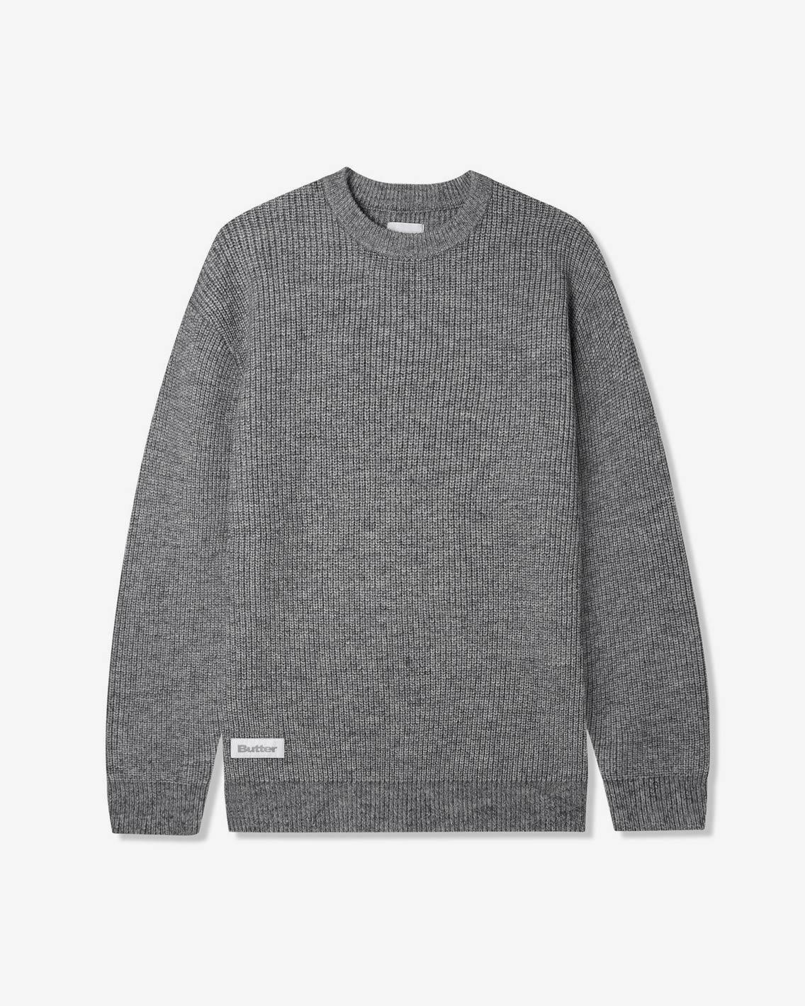 Butter Goods - Marle Knitted Sweater - Grey Crewneck Butter Goods   