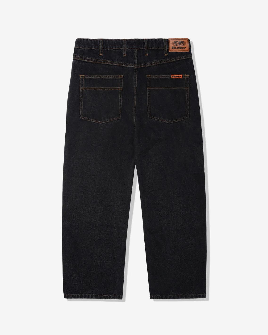 Butter Goods - Relaxed Denim Jeans - Washed Black Pants Butter Goods   