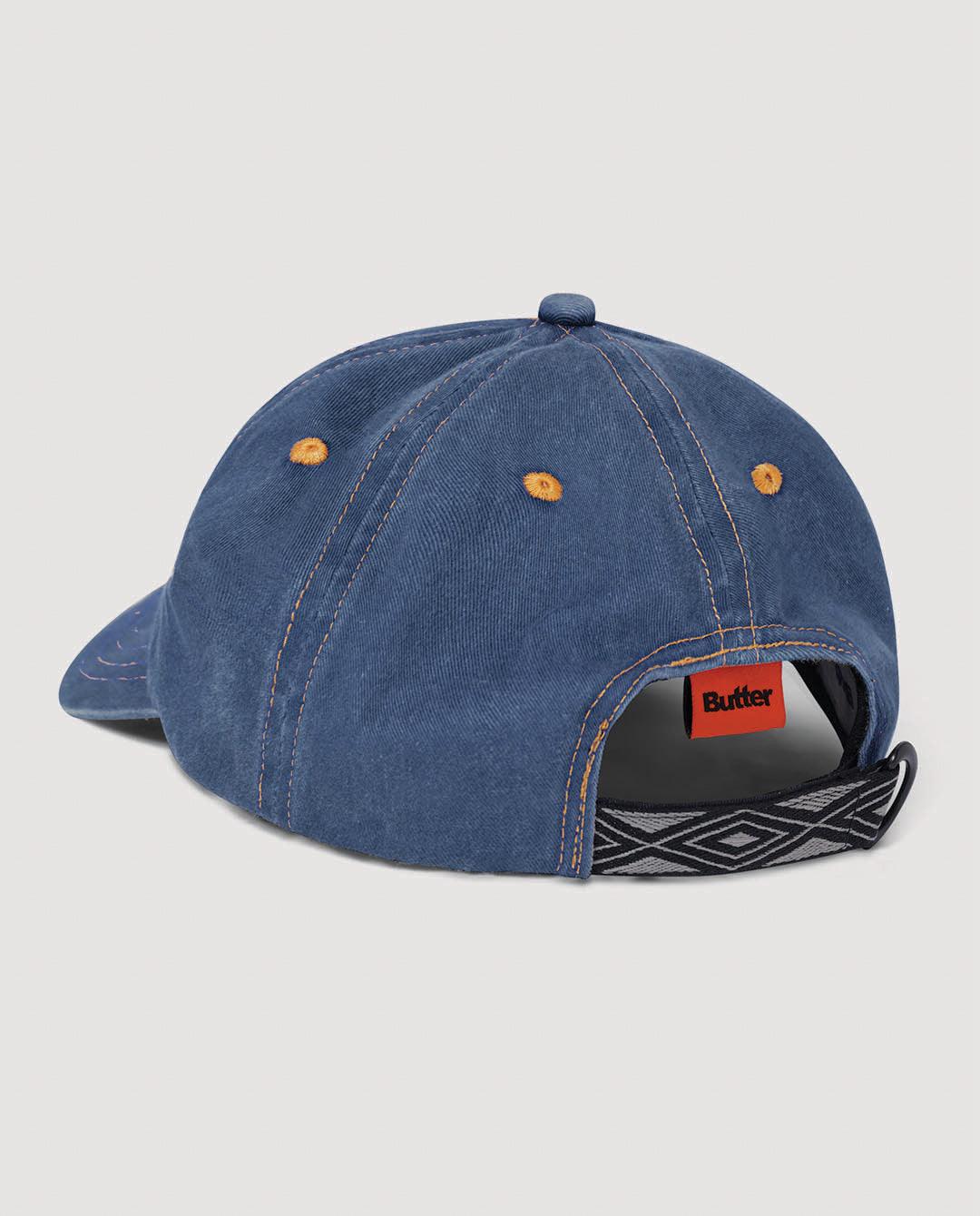 Butter Goods - Rounded Logo 6 Panel Cap - Slate Hats Butter Goods   