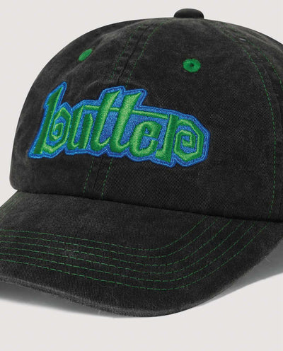 Butter Goods - Swirl 6 Panel Cap - Washed Black Hats Butter Goods   