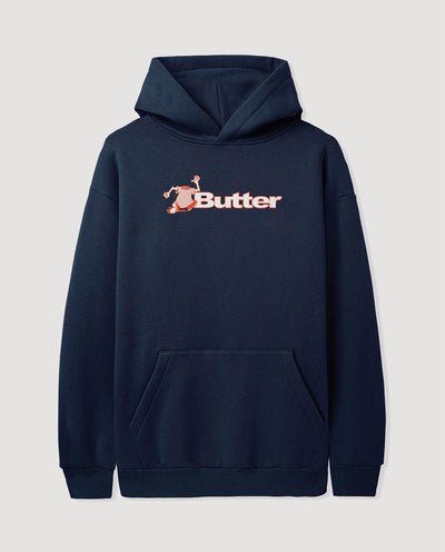 Butter Goods - T-Shirt Logo Pullover Hood - Navy Hoodies Butter Goods   