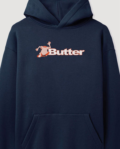 Butter Goods - T-Shirt Logo Pullover Hood - Navy Hoodies Butter Goods   