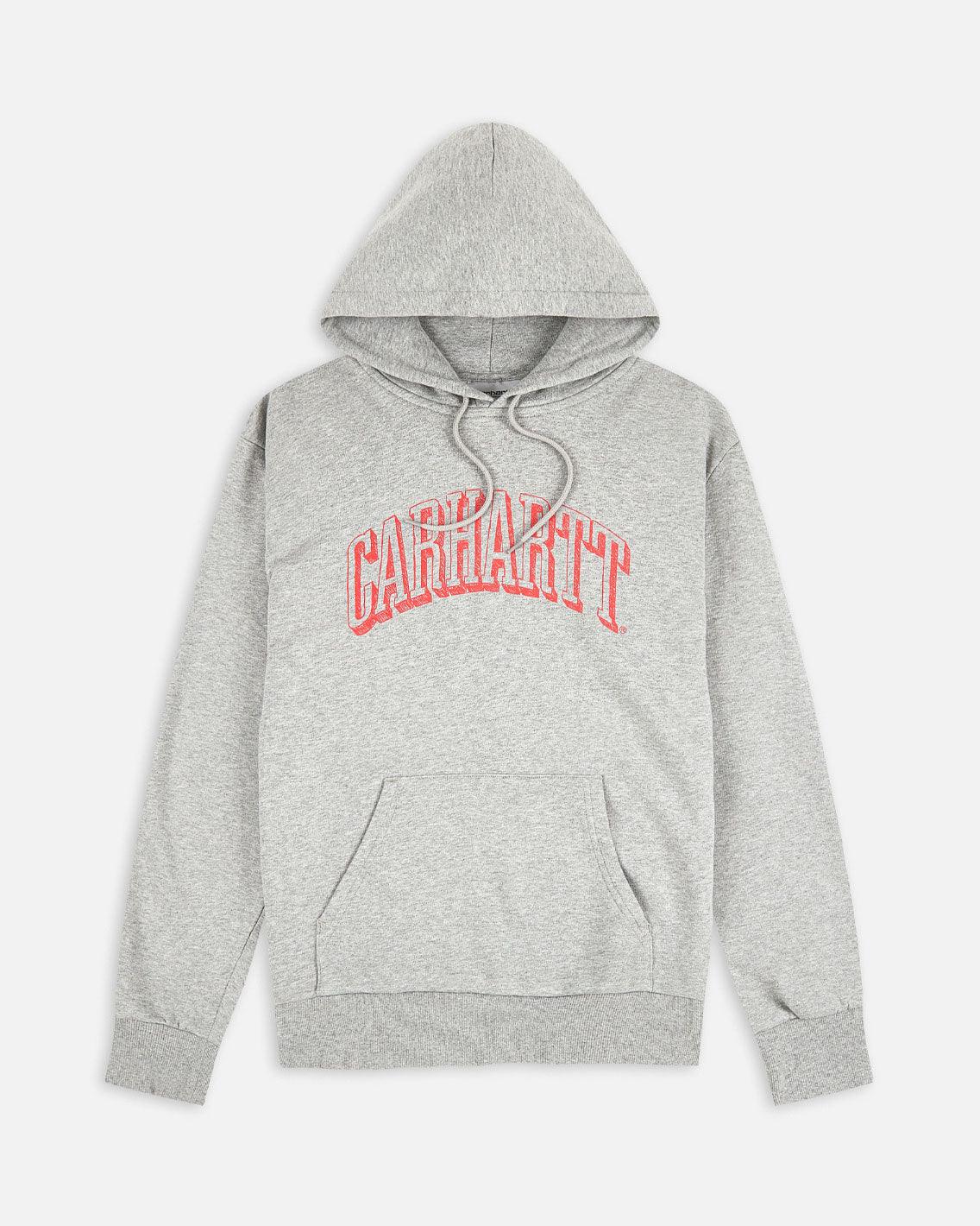 Carhartt - Hooded Scrawl Sweat - Grey Heather / Rocket Hoodies Carhartt   