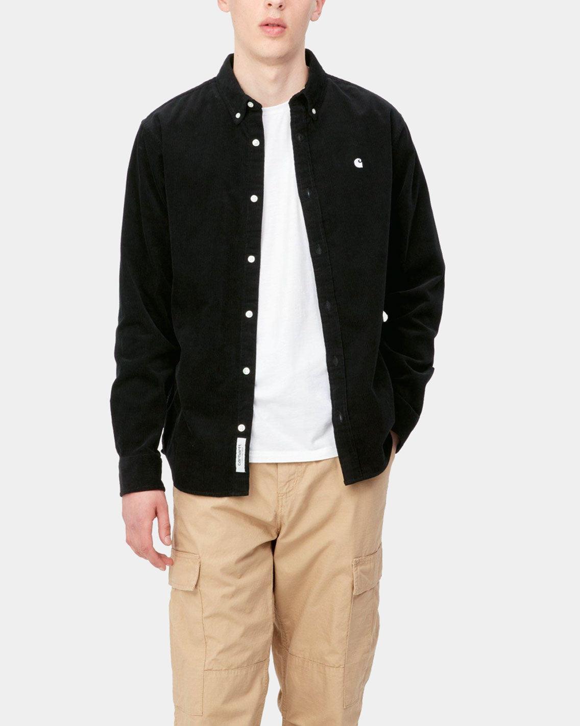 Carhartt - Madison L/S Fine Cord Shirt - Black / Wax Shirts Carhartt   