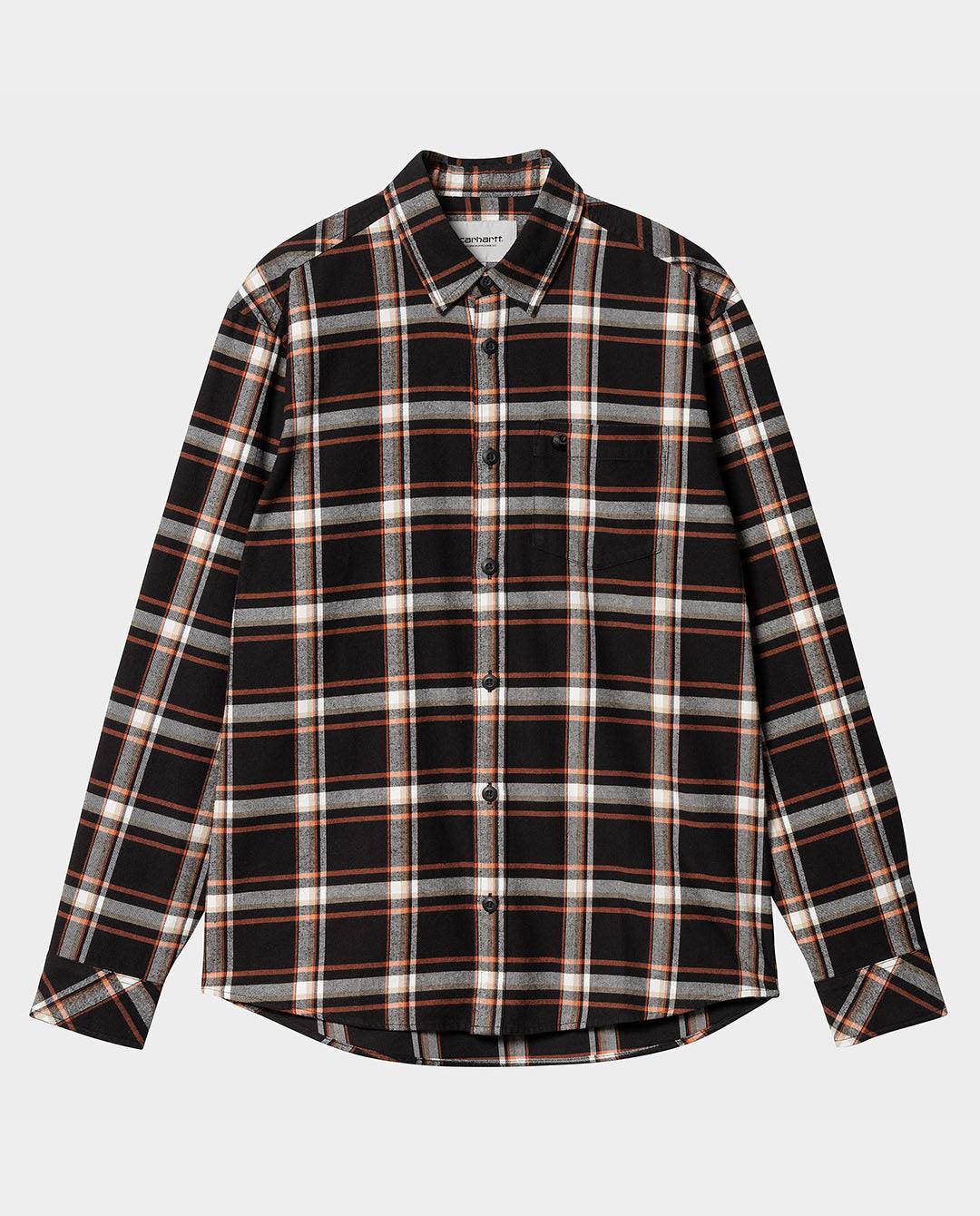 Carhartt WIP - Barten LS Check Shirt - Black Shirts Carhartt   
