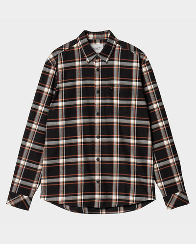 Carhartt WIP - Barten LS Check Shirt - Black Shirts Carhartt   