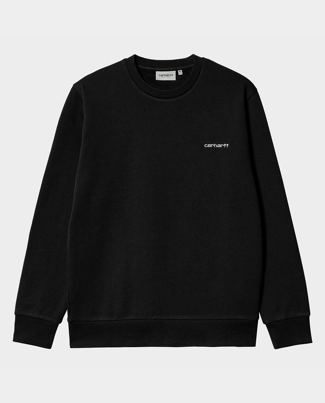 Carhartt WIP - Script Embroidery Sweat - Black/White Crewneck Carhartt   