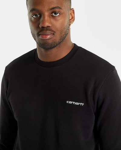 Carhartt WIP - Script Embroidery Sweat - Black/White Crewneck Carhartt   