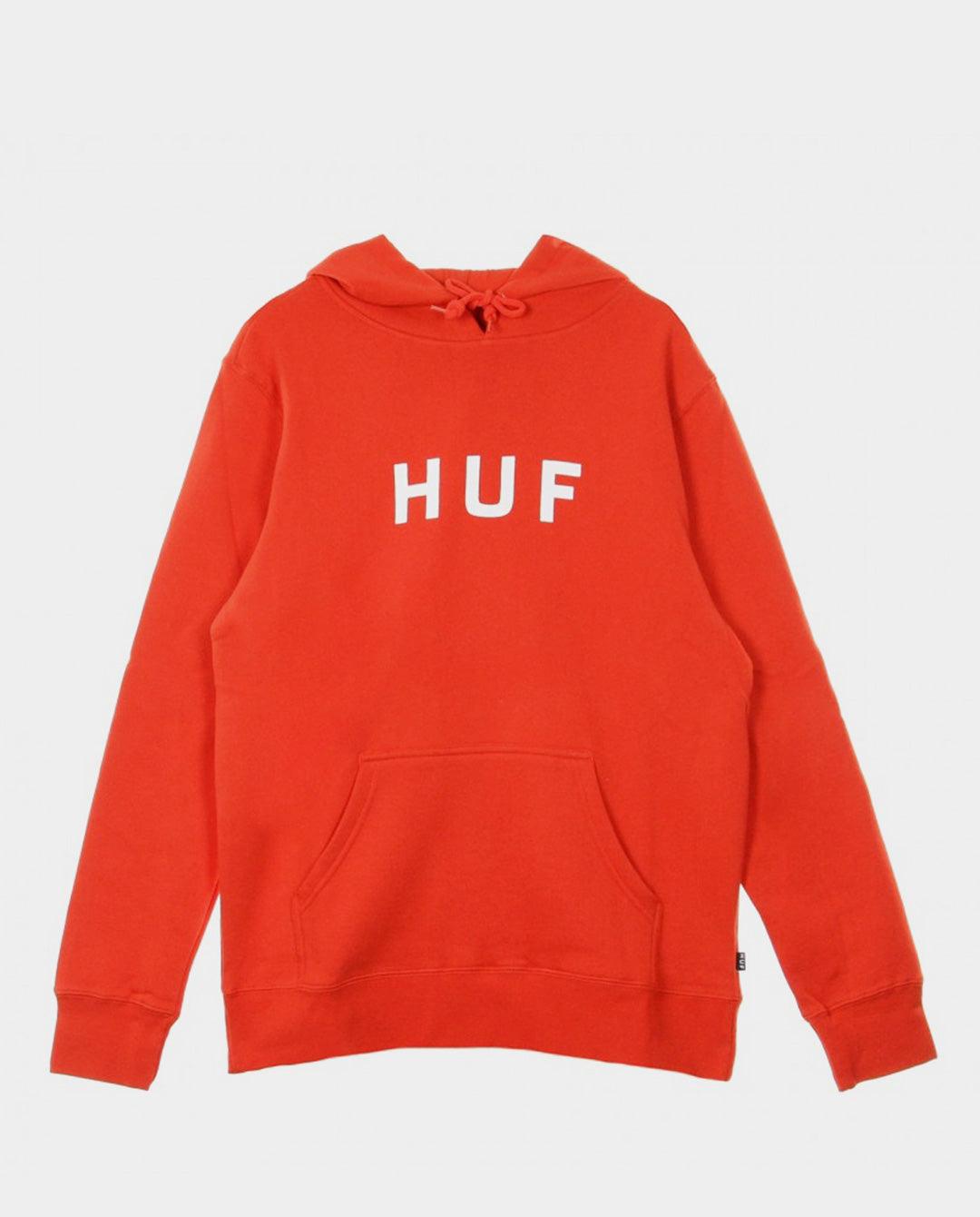 HUF - HUF Essentials OG Logo Pullover Hoodie - Poppy Hoodies HUF   