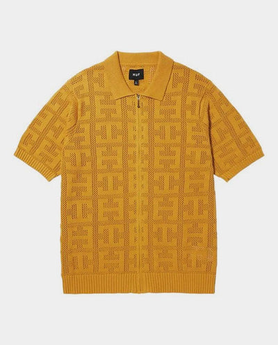 Huf - Monogram Jacquard Zip Sweater - Dijon Shirts HUF   