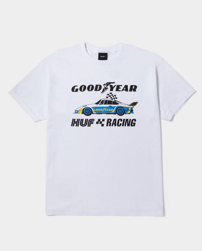 HUF x Goodyear - Checkered Flag Shirt - White T-Shirts HUF   