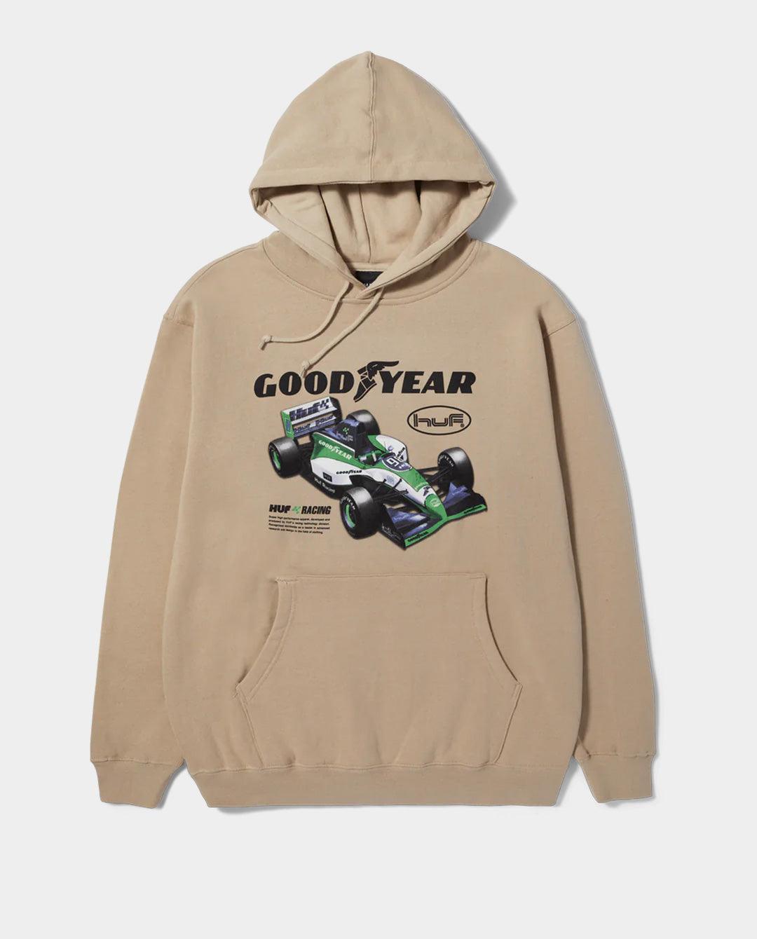 HUF x Goodyear - Final Lap Pullover Hood - Natural Hoodies HUF   