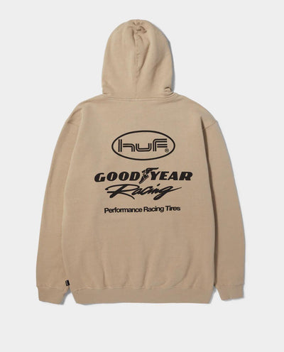 HUF x Goodyear - Final Lap Pullover Hood - Natural Hoodies HUF   