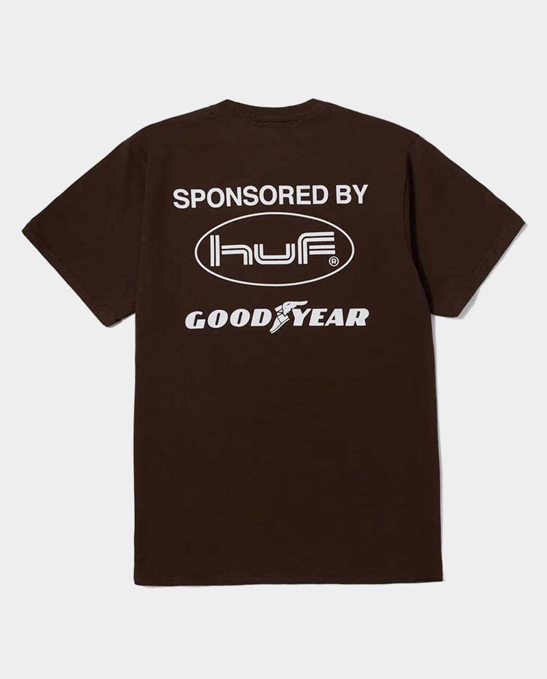 HUF x Goodyear - Sponsored Shirt - Chocolate T-Shirts HUF   