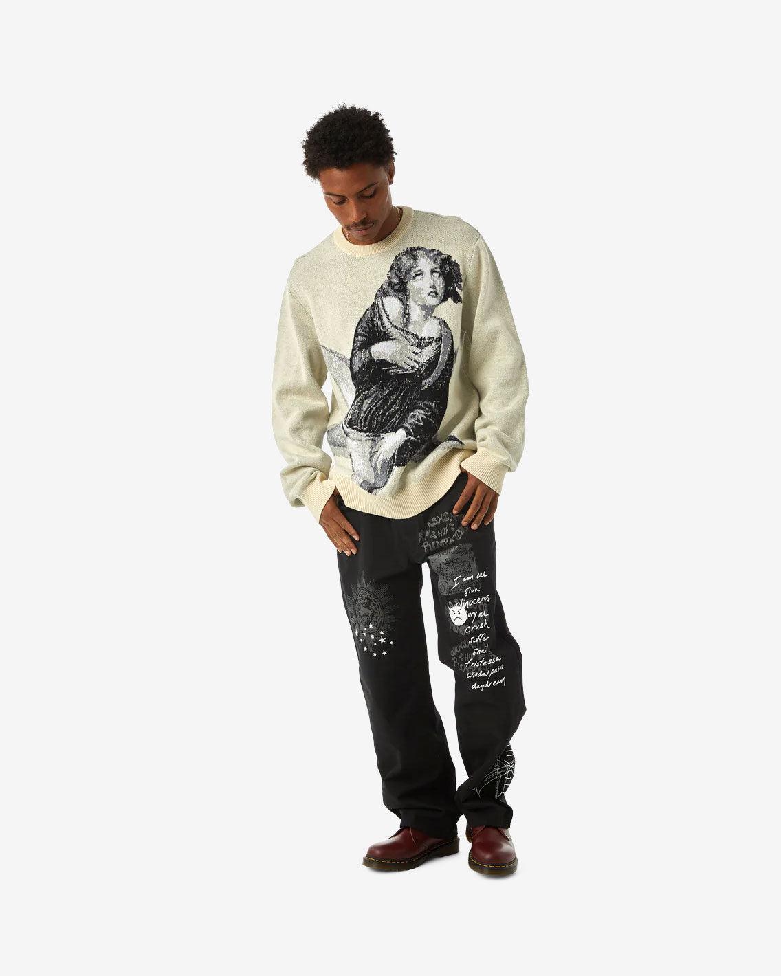 HUF x Smashing Pumpkins - Star Girl Crewneck Sweater - Bone Crewneck HUF   