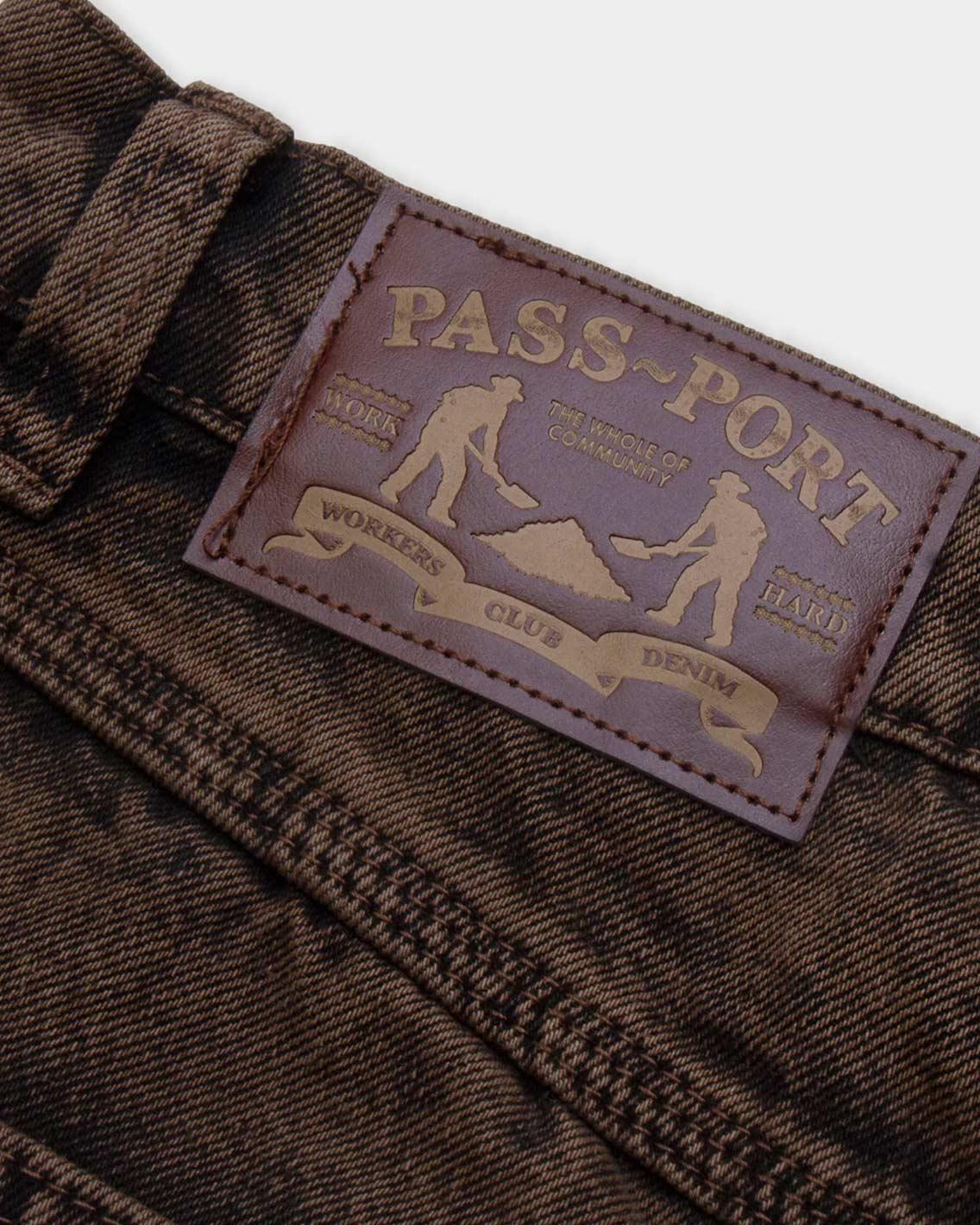 Passport - Workers Club Short - Over-Dye Brown Shorts Passport   