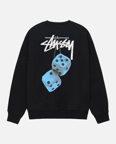 Stussy - Fuzzy Dice Fleece Crew - Black Crewneck Stussy   