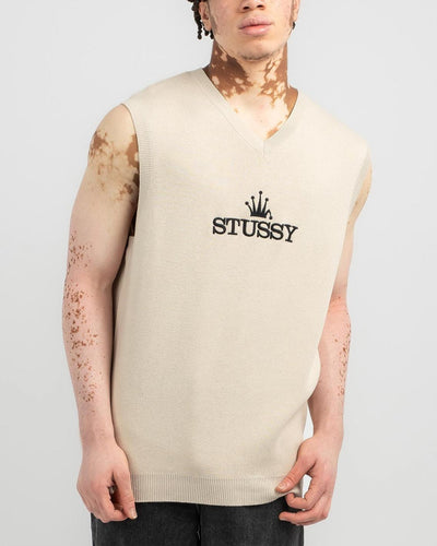 Stussy - Glamour Knit Vest - Cream Crewneck Stussy   