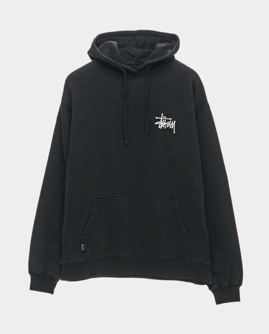 Black stussy zip up hoodie best sale