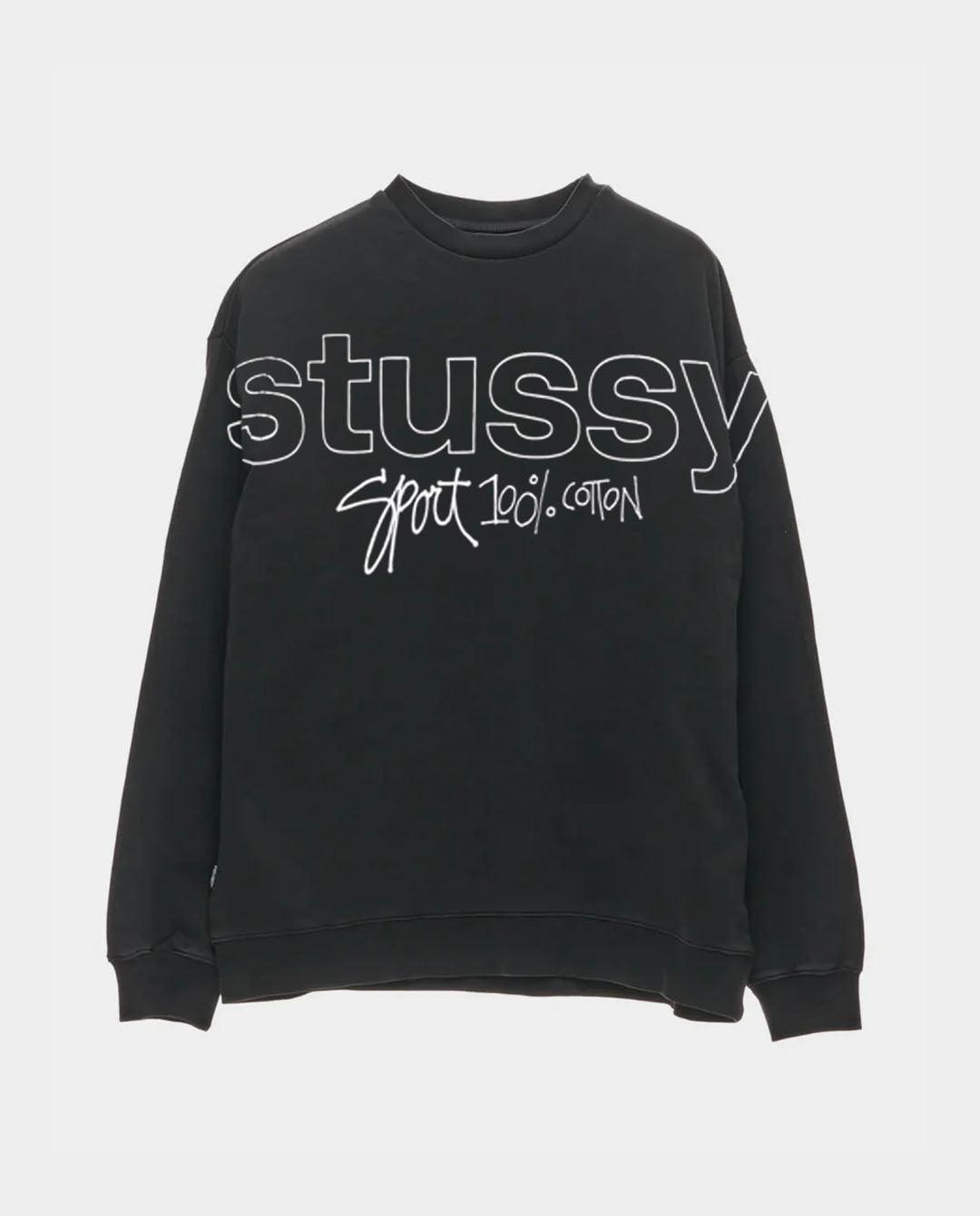 Stussy - Sport 100 Fleece Crew - Pigment Black Crewneck Stussy   