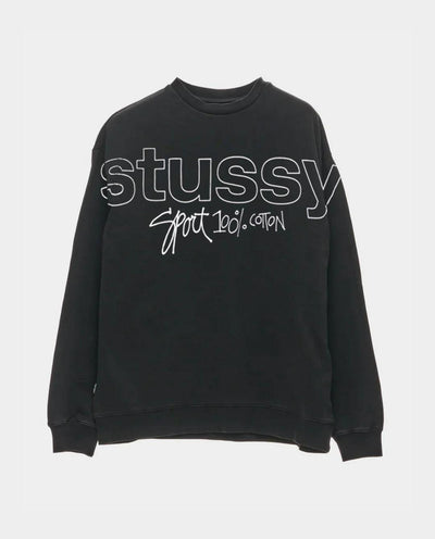 Stussy - Sport 100 Fleece Crew - Pigment Black Crewneck Stussy   