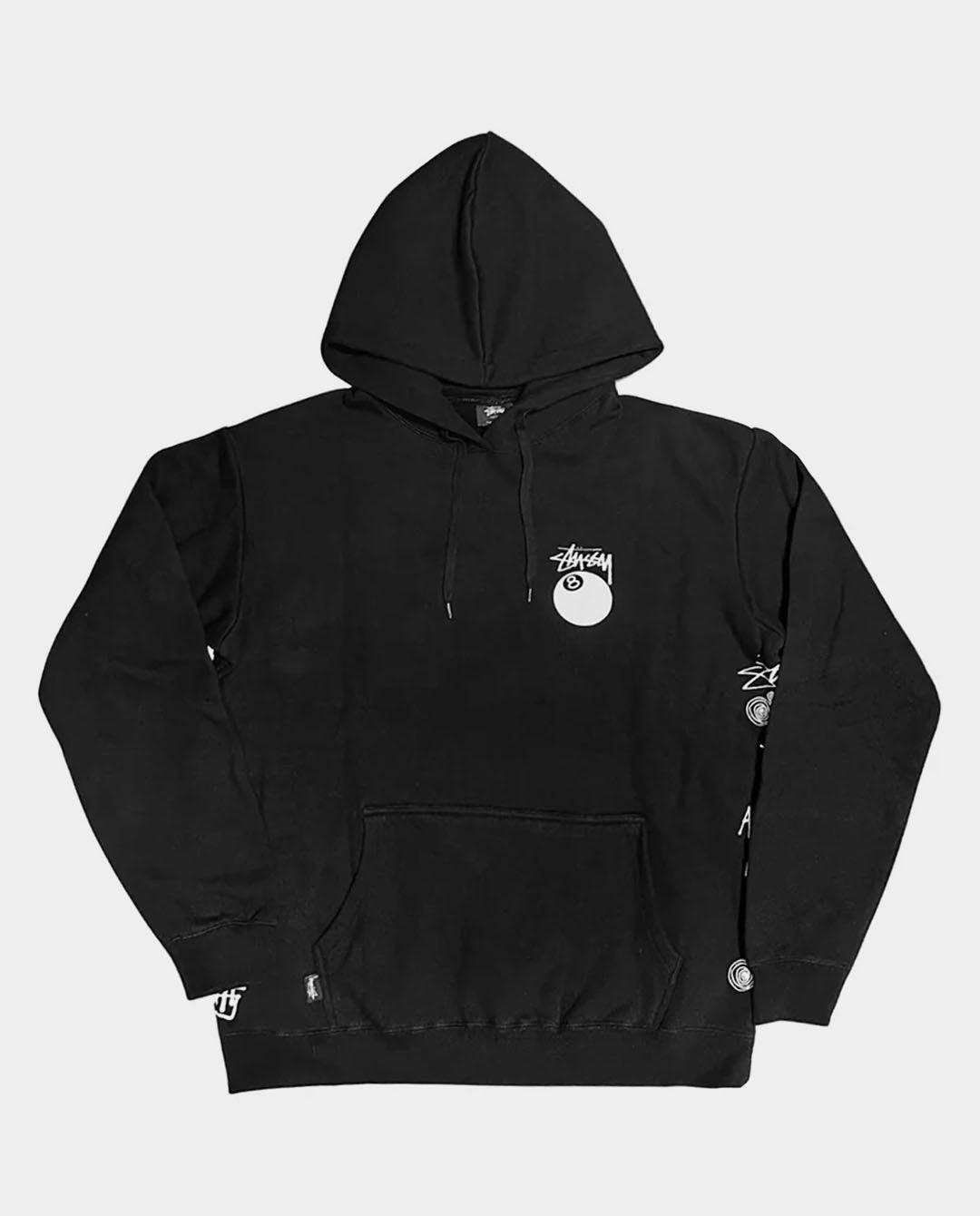 Stussy - Test Strike Fleece hood - Pigment Black Hoodies Stussy   