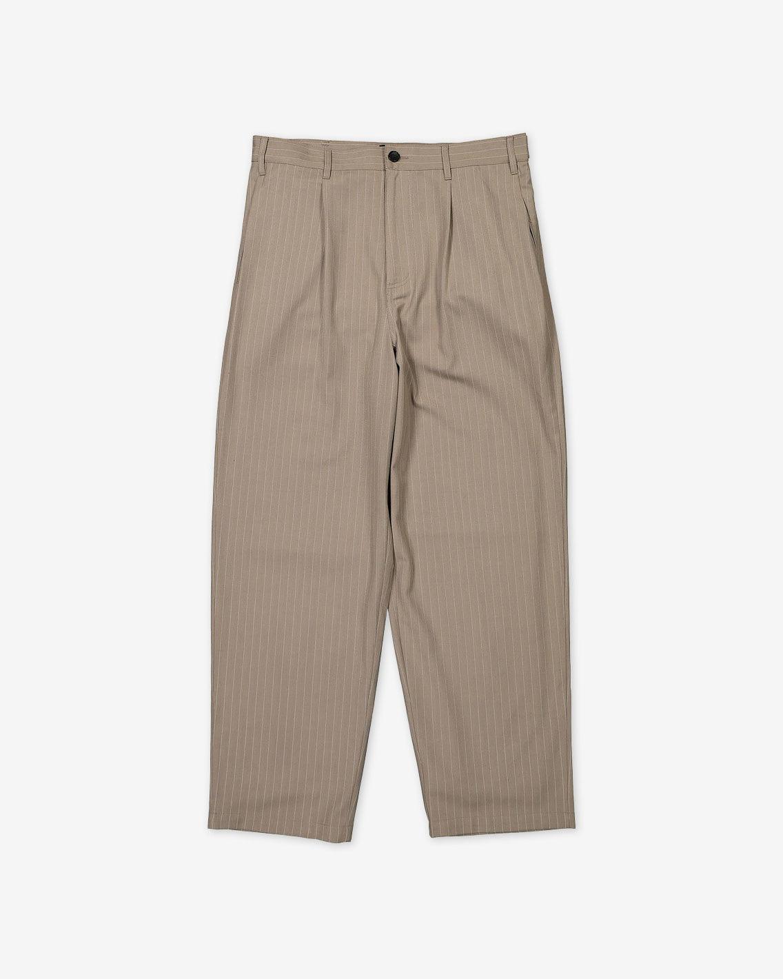 Stussy - Volume Pleated Trouser - Light Brown Stripe Pants Stussy   