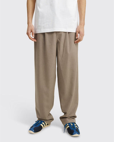 Stussy - Volume Pleated Trouser - Light Brown Stripe Pants Stussy   