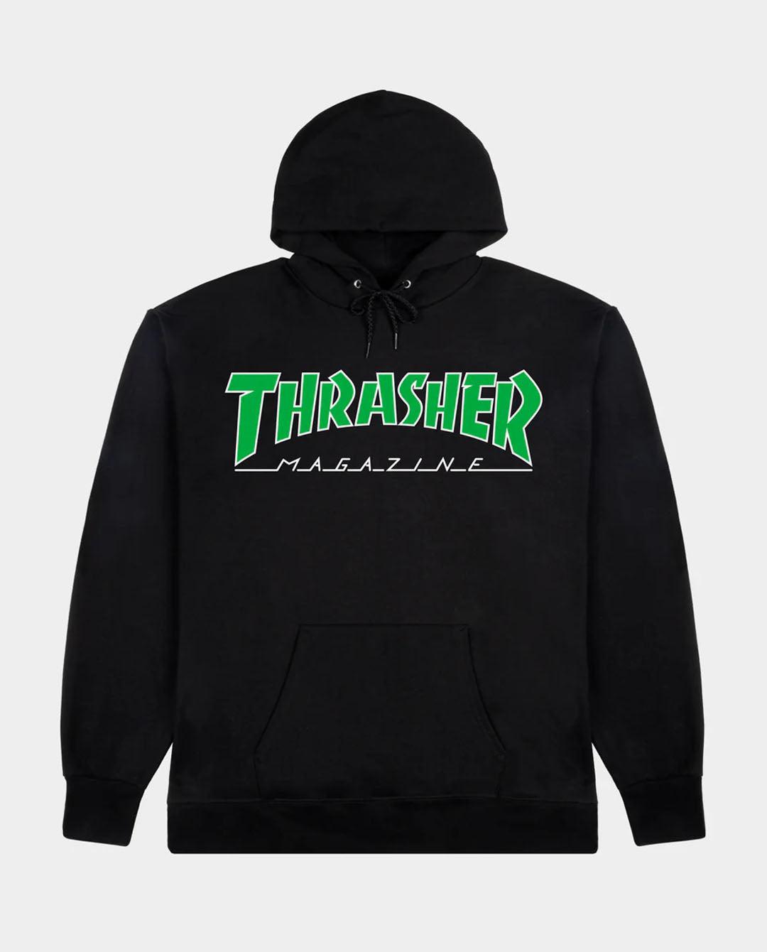 Thrasher - Outline Hood - Black Hoodies Thrasher   