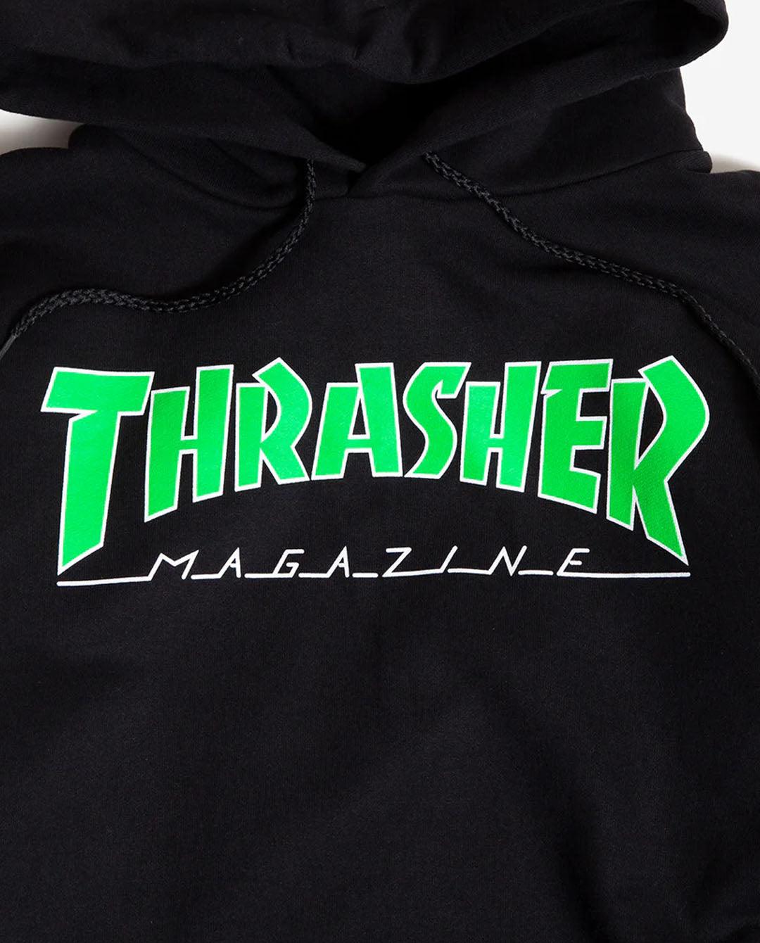 Thrasher - Outline Hood - Black Hoodies Thrasher   