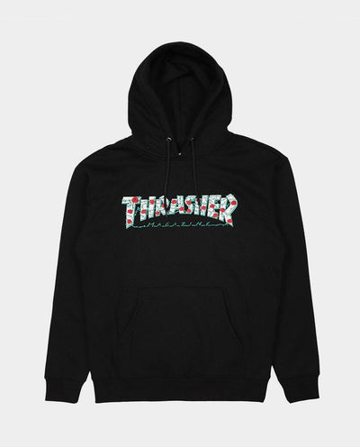 Thrasher - Roses Hood - Black Hoodies Thrasher   