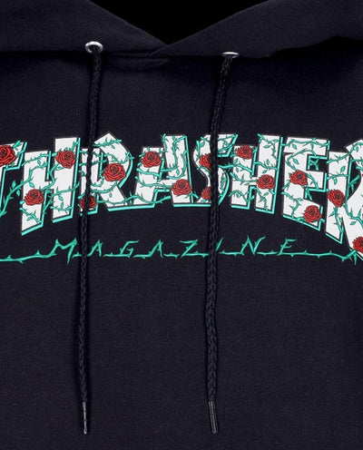 Thrasher - Roses Hood - Black Hoodies Thrasher   