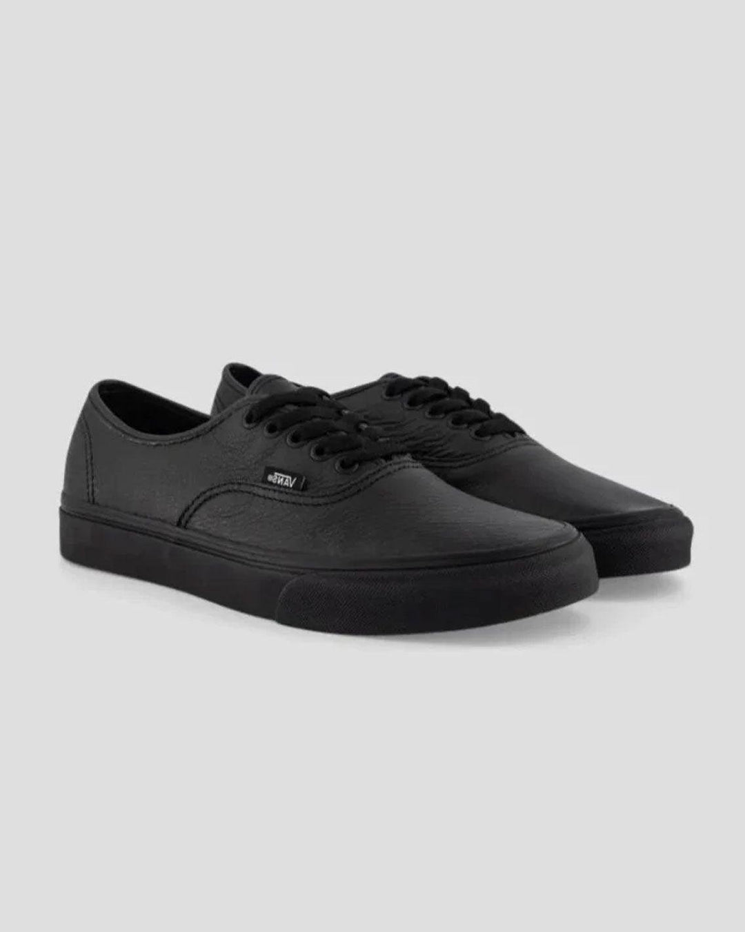 Leather vans authentic black best sale