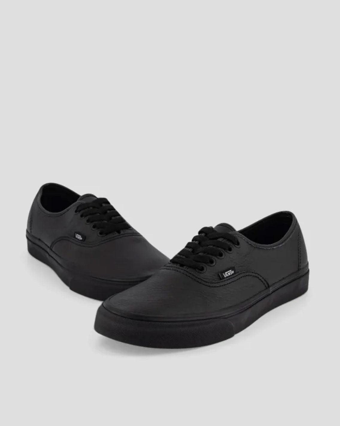 Vans - Authentic Leather - Black / Black Shoes Vans   